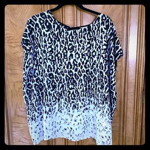Leopard Black & White Shell Top